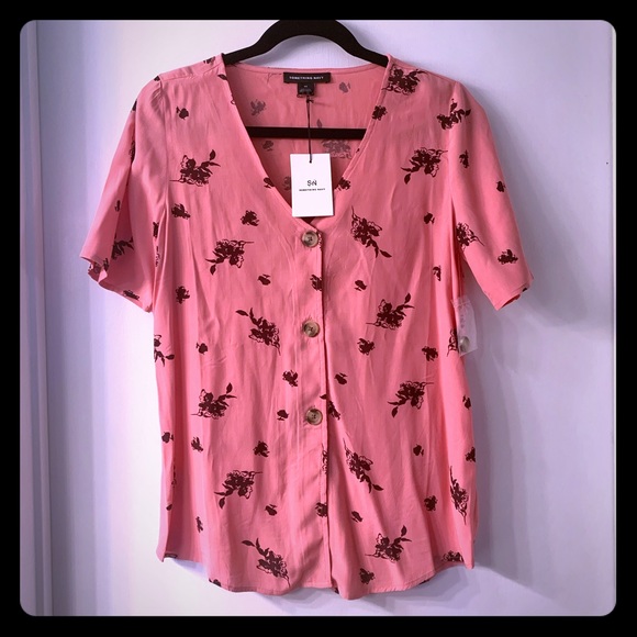 Pink Floral Something Navy Easy Woven Top - Picture 4 of 10